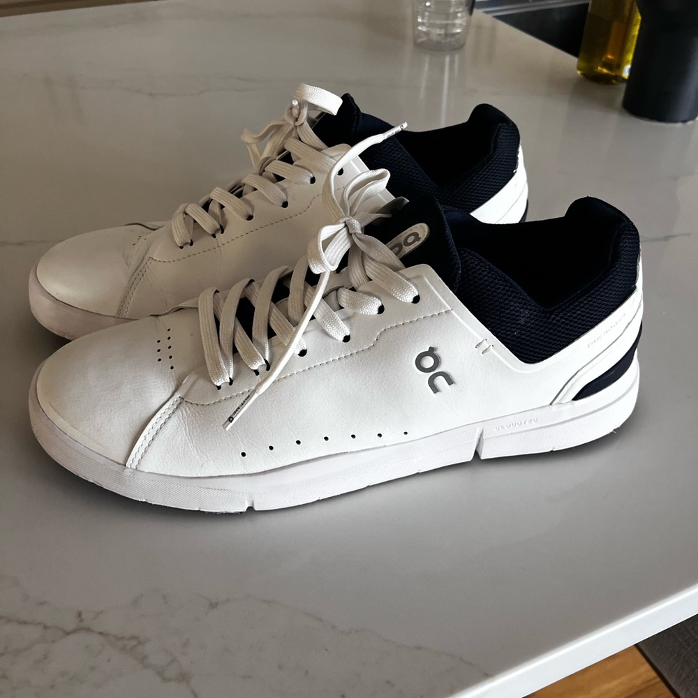 On Running Roger White Sneakers with Blue Details